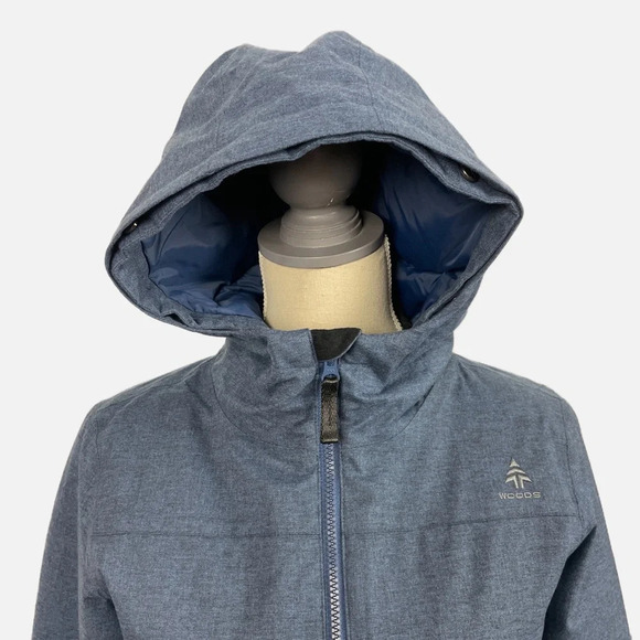 Woods Kala Women’s Faux Down Parka Coat Jacket Size XS Blue Hood Insulated New - Picture 5 of 15